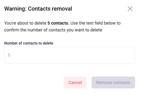 my contacts delete contacts warning
