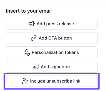 email edit include unsubscribe link