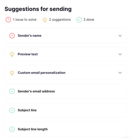 suggestions for sending