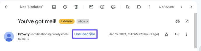 unsubscribe header