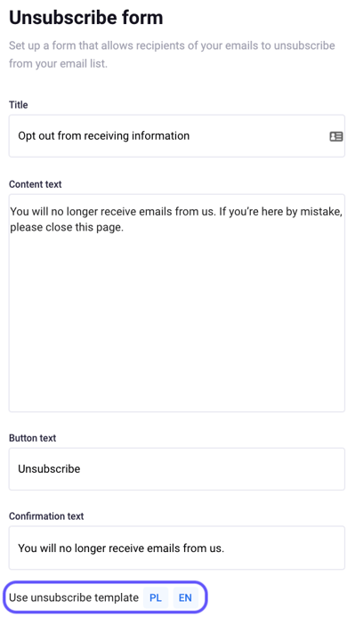 newsroom unsubscribe form templates