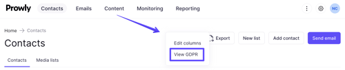 my contacts gdpr 