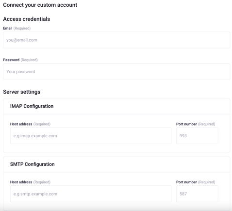 connect manually form